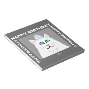 Bloc-notes pour chats blancs Fluffy