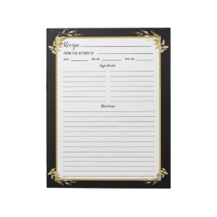 Bloc-notes pour Classeur de recette Black Gold Fol
