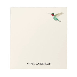 Bloc-notes pour colibri à gorge rubis personnalisé