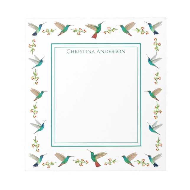 Bloc-notes pour colibris personnalisé (Devant)