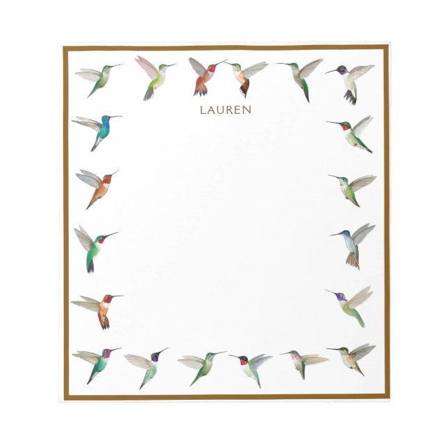 Bloc-notes pour colibris personnalisés (Devant)