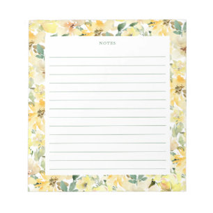 Bloc-notes pour couleurs d'eau jaune soleil