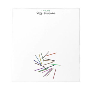 Bloc-notes pour enseignant aux crayons de couleur
