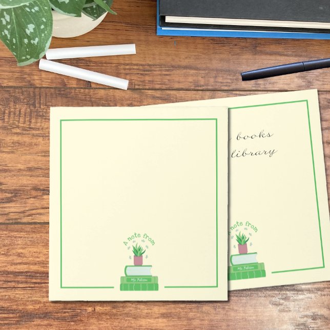 Bloc-notes pour enseignants de livres verts et de  (Créateur téléchargé)