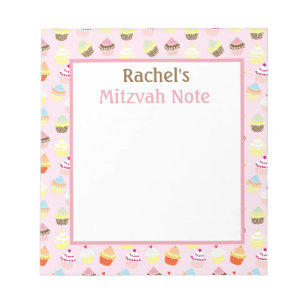 Bloc-notes pour filles avec note de Mitzvah et Cup
