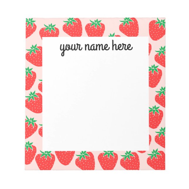 Bloc-notes pour fraises personnalisées (Devant)