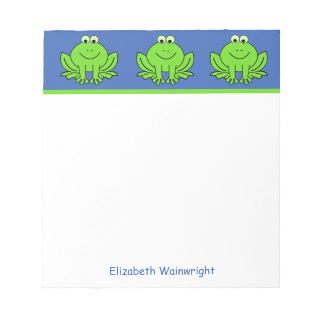 Bloc-notes pour grenouilles joyeuses personnalisée (Devant)