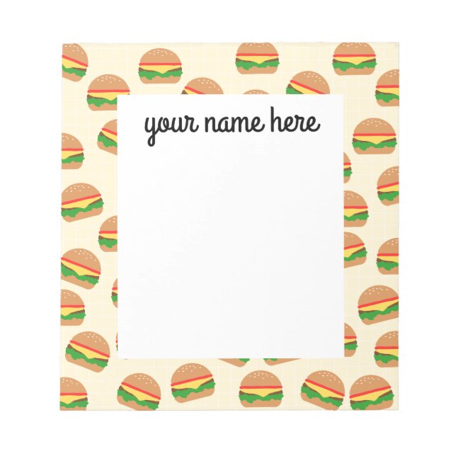 Bloc-notes pour hamburgers personnalisés (Devant)