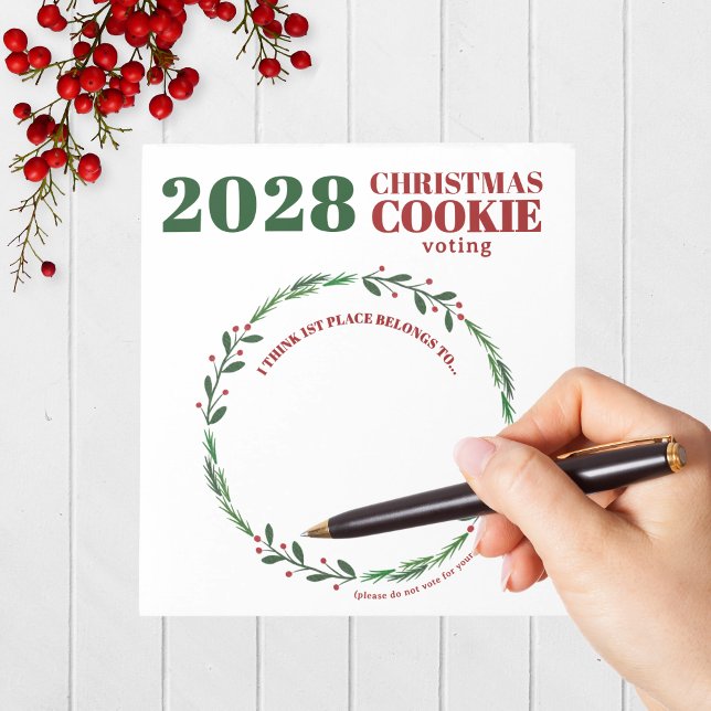 Bloc-notes pour le concours de vacances moderne de (Holiday Contest Voting Notepad Pack of 40 for Christmas Cookie, Ugly Sweater and Baking Competitions)