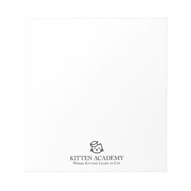 Bloc-notes pour le logo de l'Académie Kitten (Devant)