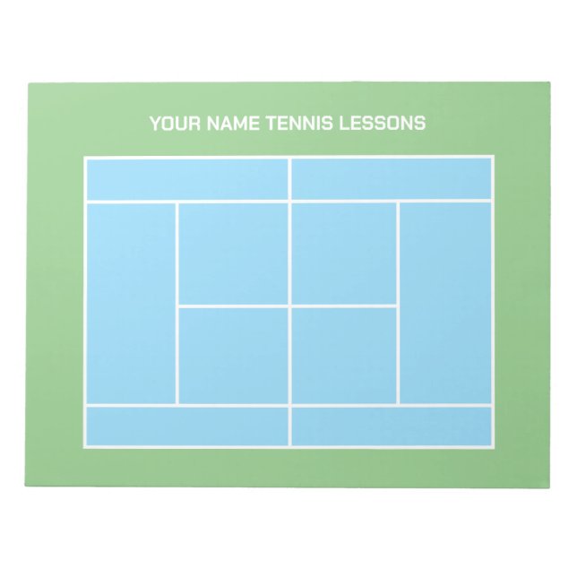 Bloc-notes pour le terrain de tennis pour entraîne (Devant)