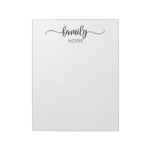 Bloc-notes pour l'écriture de notes familiales