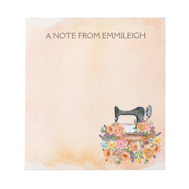 Bloc-notes pour les fleurs de machine à coudre ant (Devant)