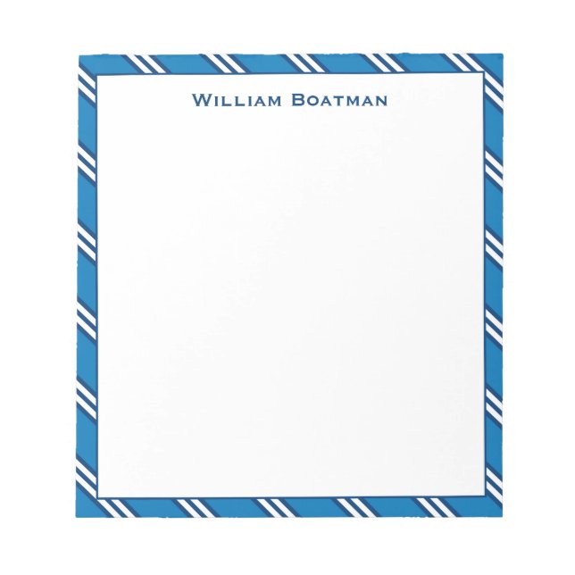 Bloc-notes pour Motif de bande de Cravate bleu cla (Devant)