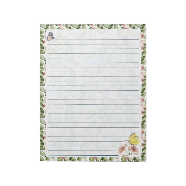 Bloc-notes pour papillon Eucalyptus aquarelle de 4 (Tourné)