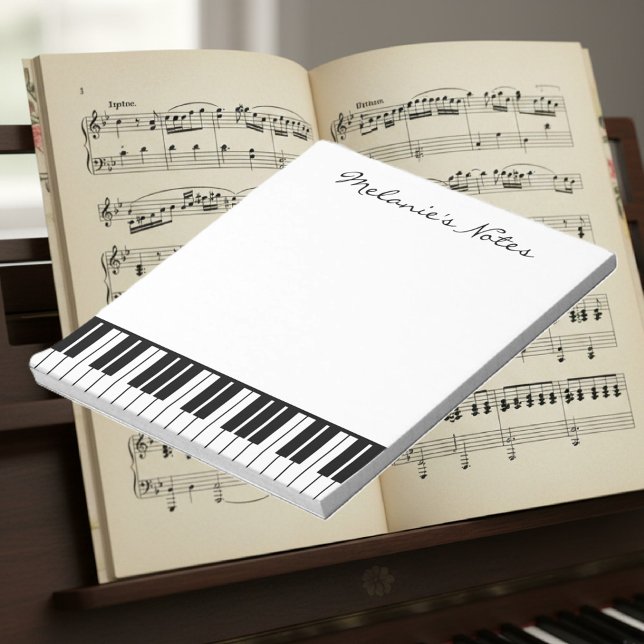 Bloc-notes pour piano noir et blanc pour pianiste (Paino key notepad)