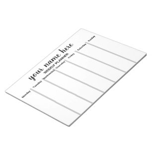 Bloc-notes pour planificateur hebdomadaire personn