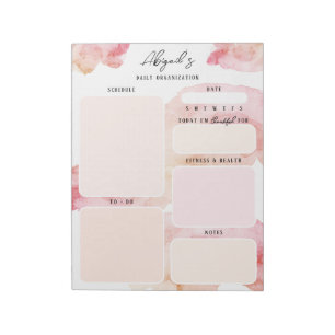 Bloc-notes pour plans personnalisés couleur rose e