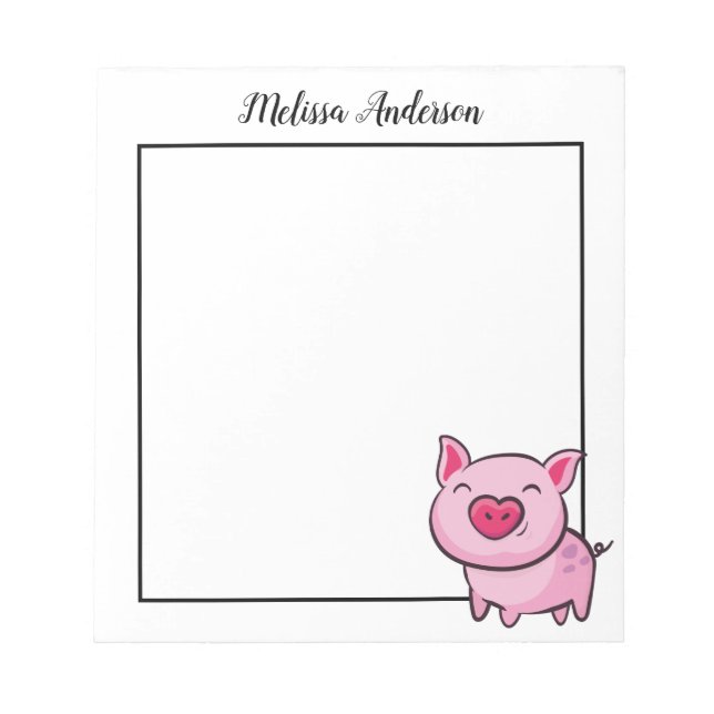 Bloc-notes pour porc rose (Devant)