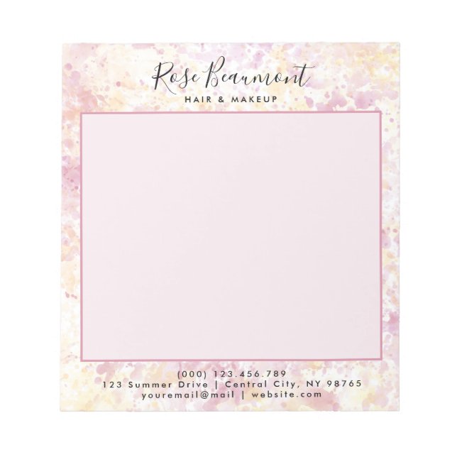 Bloc-notes pour script couleur rose jaune moderne (Devant)