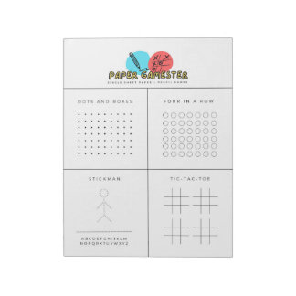 Bloc-notes pour stylo et jeux de papier en une seu