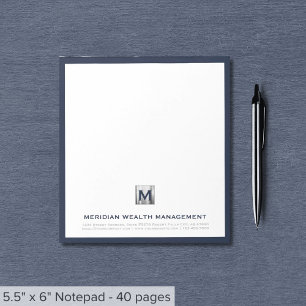 Bloc-notes professionnel classique avec monogramme