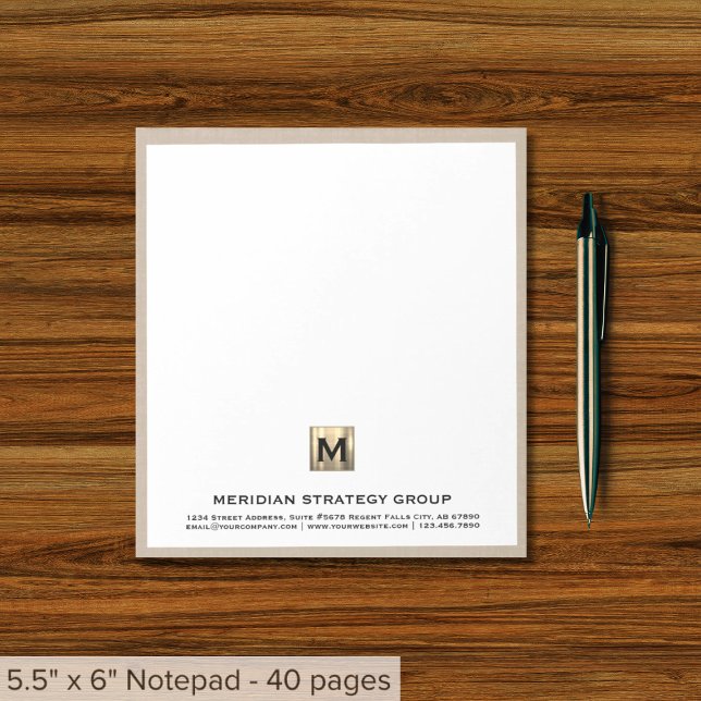 Bloc-notes professionnel personnalisé élégant (Créateur téléchargé)