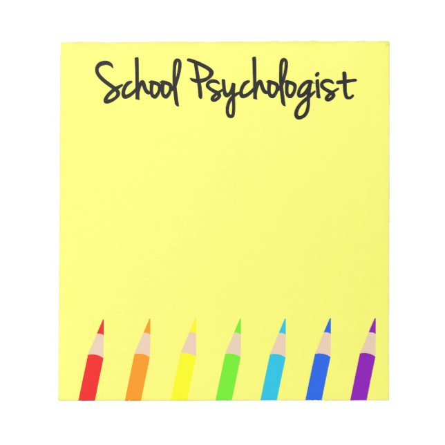Bloc-notes psychologue scolaire coloré (Devant)