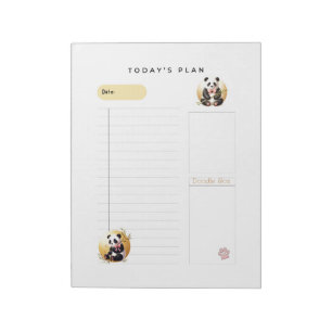 Bloc-notes quotidien de plans avec des pandas char