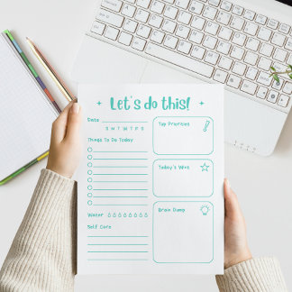 Bloc-notes quotidien moderne amusant pour les soin