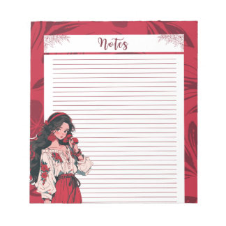 Bloc-notes Red Simple Cute Anime Boho