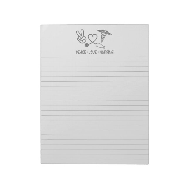 Bloc-notes relié à Peace Love Nursing (Tourné)