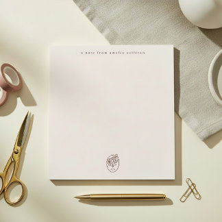 Bloc-notes rose blush minimaliste avec sous-main à