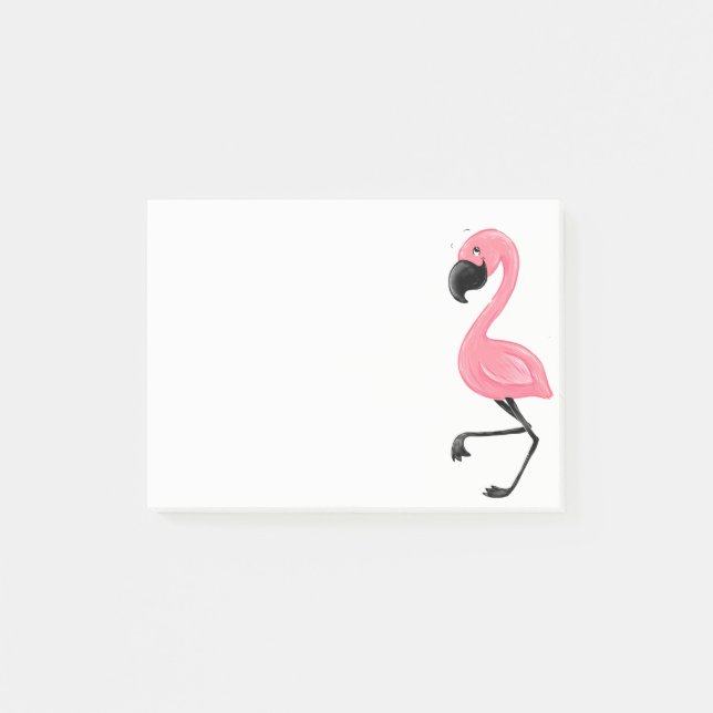 Bloc-notes rose de post-it de Flamant rose (Devant)
