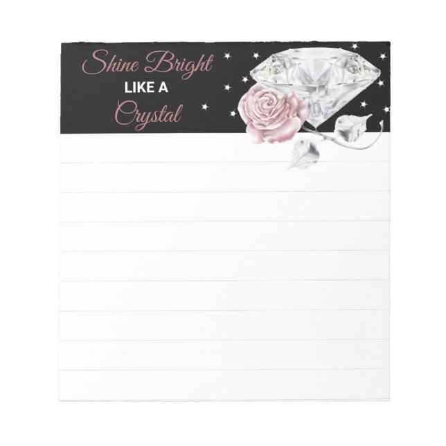 Bloc-notes Rose diamant (Devant)