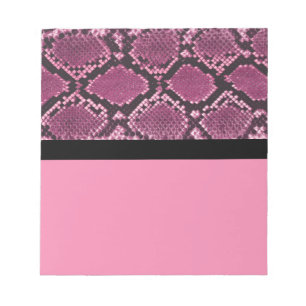 Bloc-notes rose et noir Snakeskin