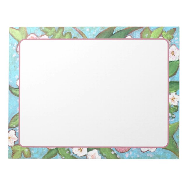 Bloc-notes rose fleuri (Devant)