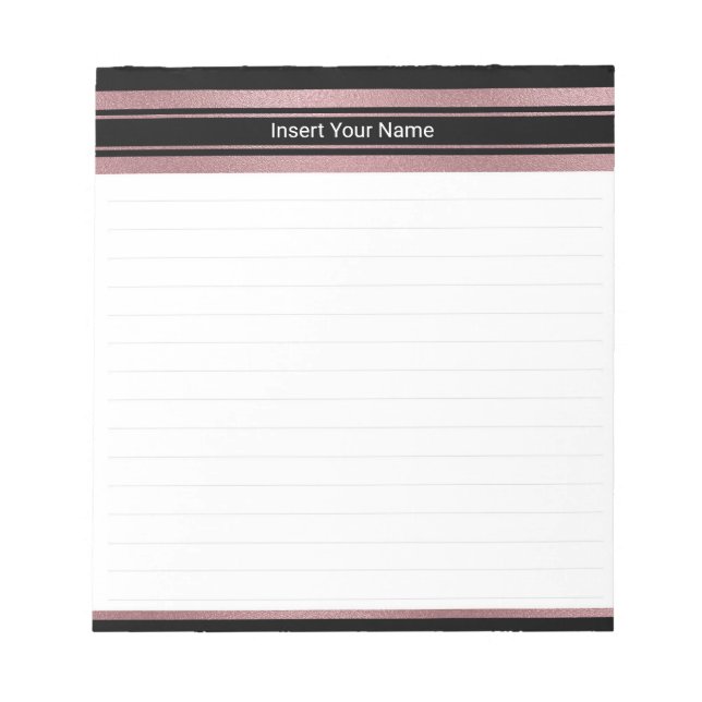 Bloc-notes rose Gold Foil et Black Stripad 5,5 pou (Devant)