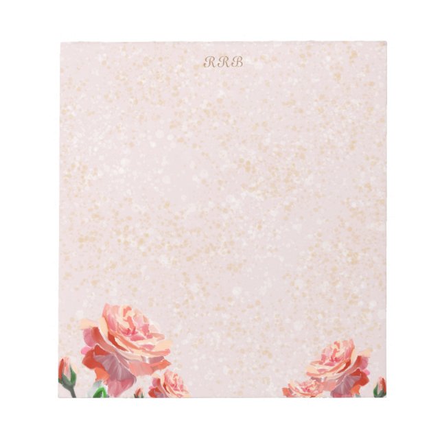 Bloc-notes Rose personnalisé (Devant)