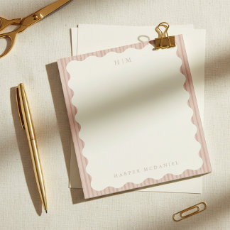 Bloc-notes rose personnalisé minimaliste moderne 