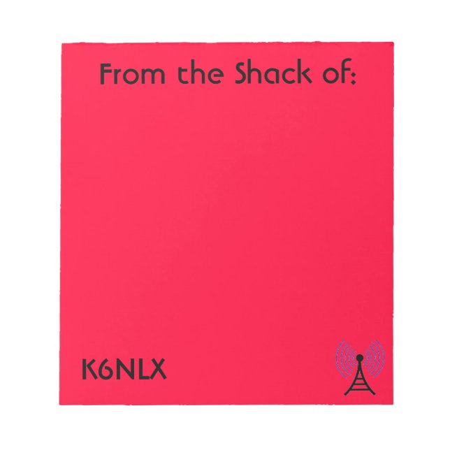 Bloc-notes rouge pour l'appel radio amateur (Devant)