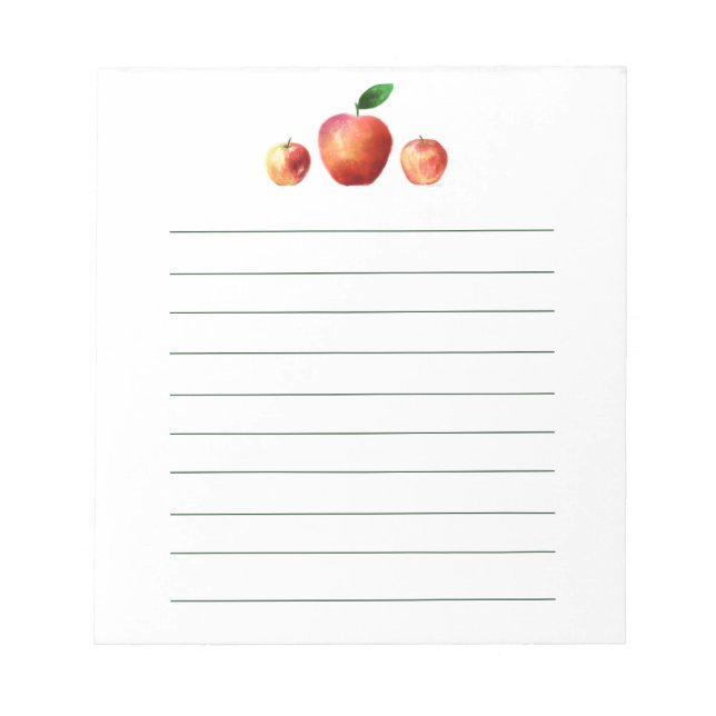 Bloc-notes Russe Motif Apple Watercolor (Devant)