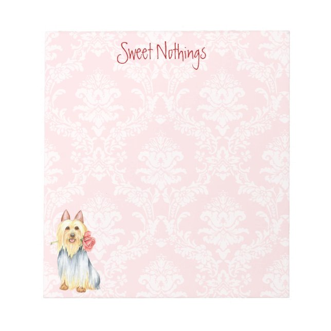 Bloc-notes Silky Terrier Rose Valentine (Devant)
