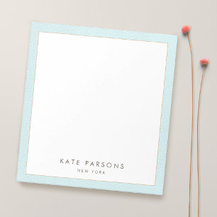 Bloc-notes simple et élégant en cuir bleu pastel