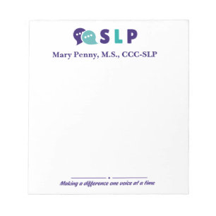 Bloc-notes SLP personnalisé - Pathologiste du lang