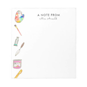 Bloc-notes statiques pour enseignants en art