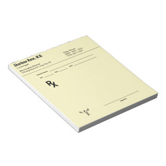 Bloc-notes sur ordonnance personnalisé - RX pour m