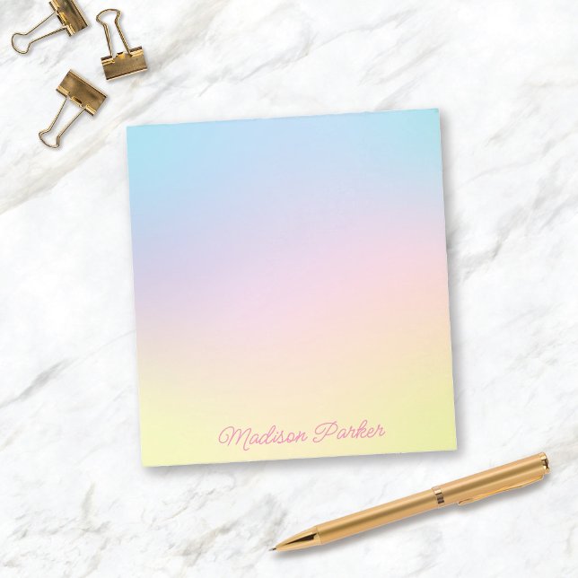 Bloc-notes Sweet Pastel Ombré Personnalisé pour le (Créateur téléchargé)