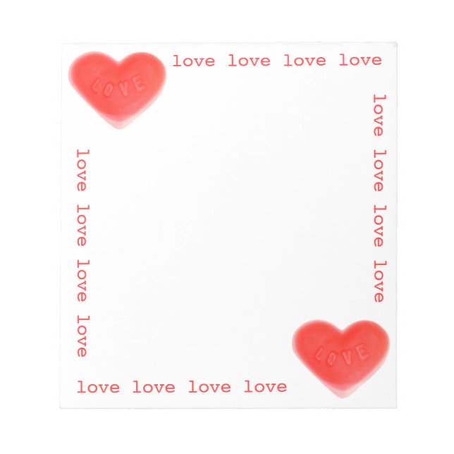 Bloc-notes Swet Heart 'love' (Devant)