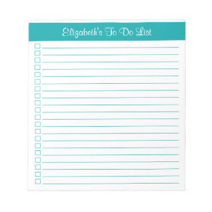 Bloc-notes Turquoise moderne à la mode d'une colon